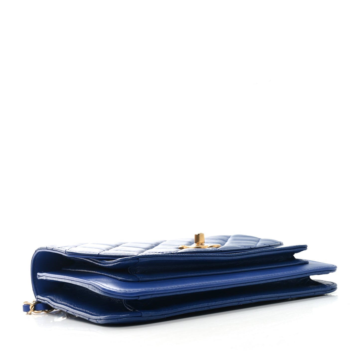 Calfskin Caviar Quilted Chain Handle Flap Blue
