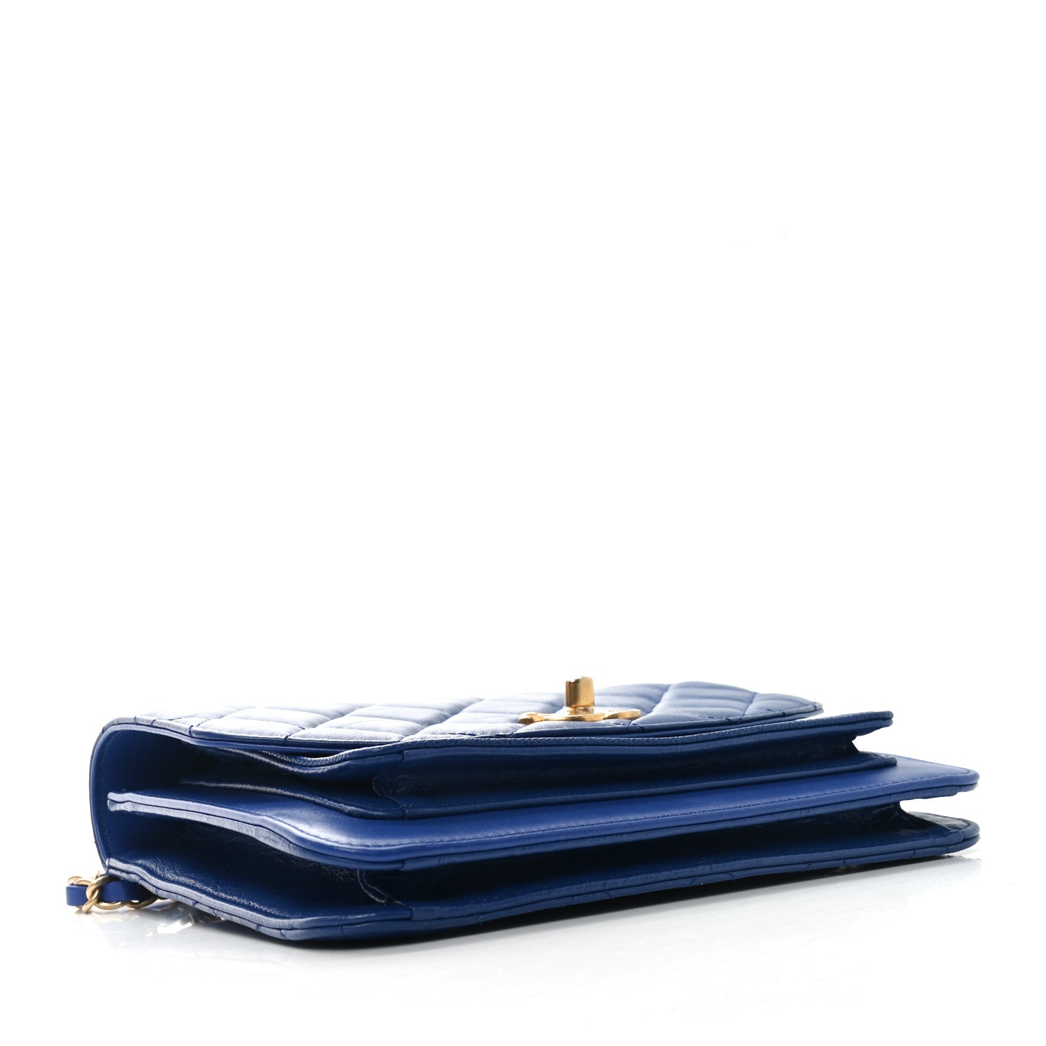 Chanel Calfskin Caviar Quilted Chain Handle Flap Blue 4 of 9