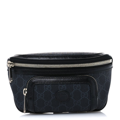Gucci GG Supreme Monogram Textured Calfskin Retro Interlocking G Belt Bag Black 8 of 11