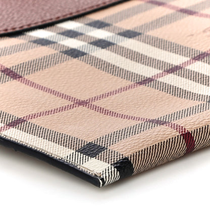 Burberry Haymarket Check Peyton Crossbody Clutch Bag Toffee 9 of 15
