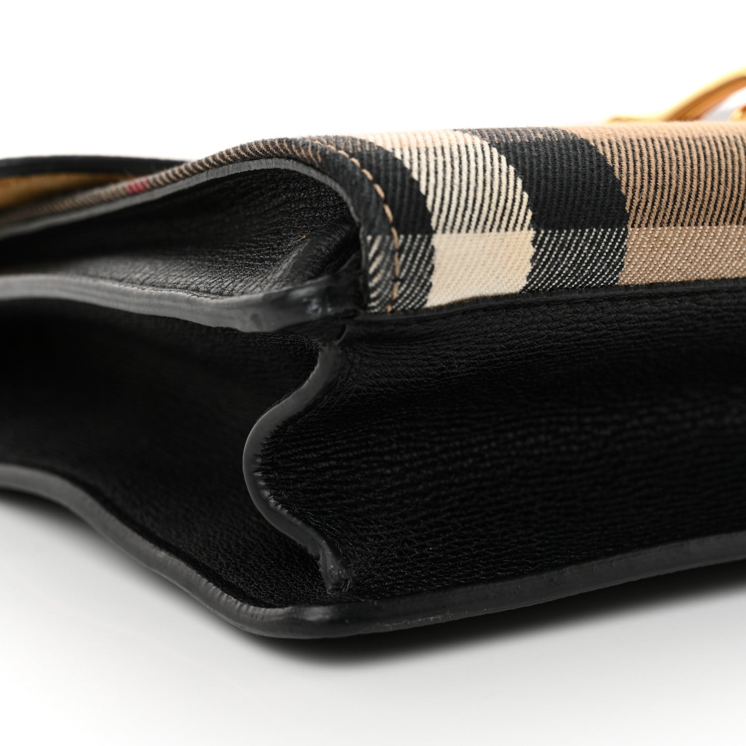 Burberry Derby Calfskin House Check Small Macken Crossbody Bag Black 10 of 14