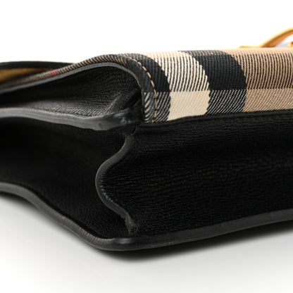 Burberry Derby Calfskin House Check Small Macken Crossbody Bag Black 10 of 14