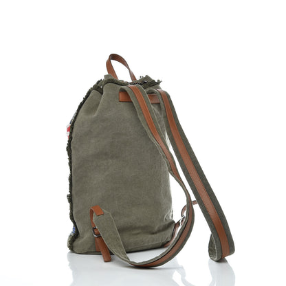 Chanel Canvas Sequins Cubano Trip Backpack Khaki 3 of 9