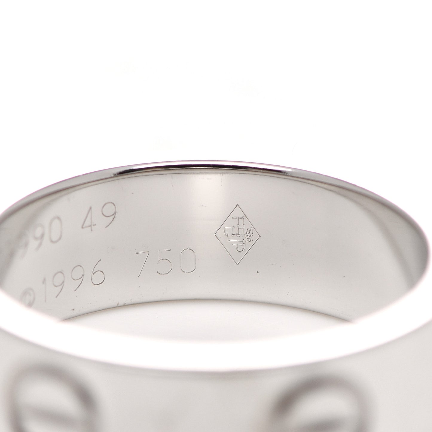 18K White Gold 5.5mm LOVE Ring 49 4.75