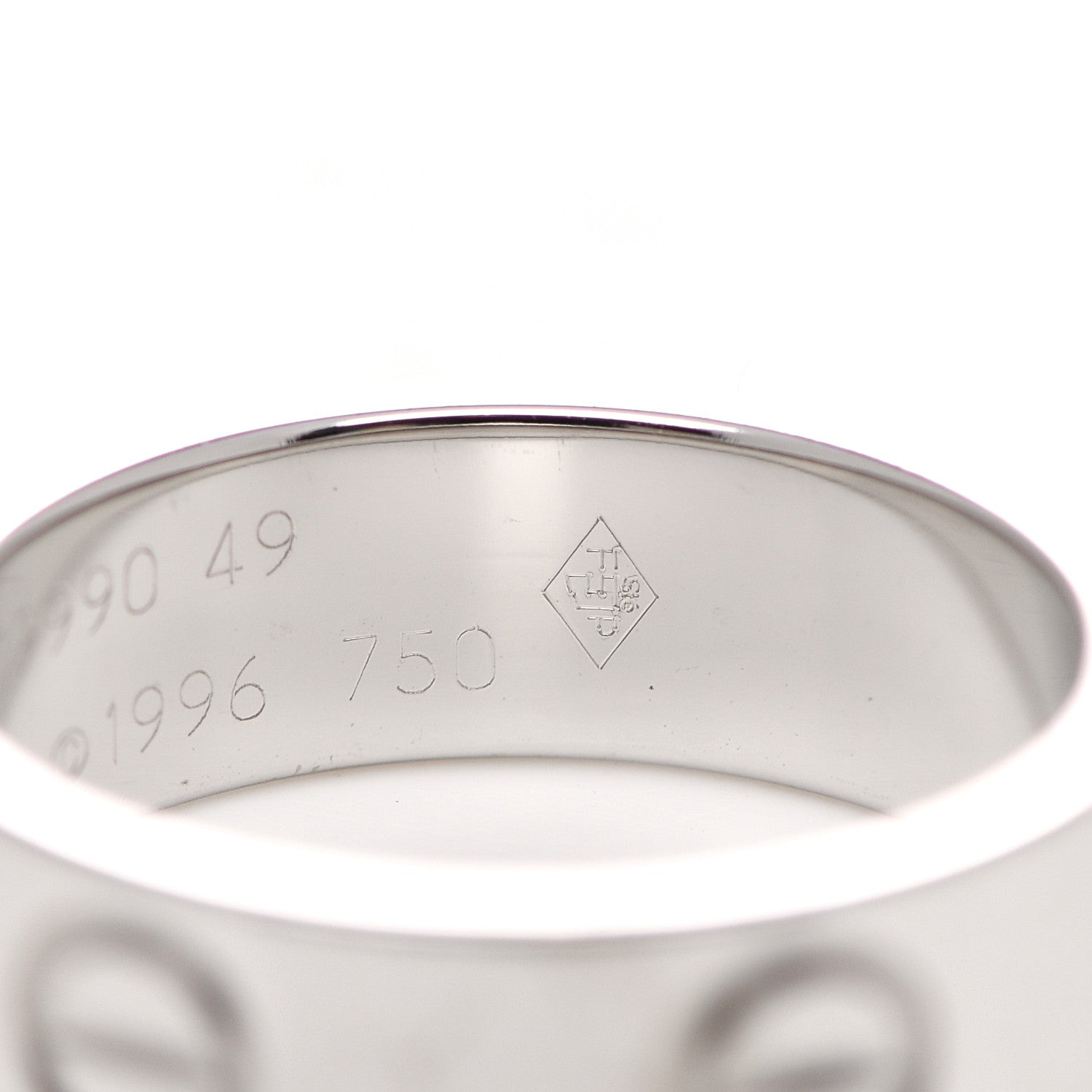 Cartier 18K White Gold 5.5mm LOVE Ring 49 4.75 5 of 5