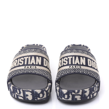 Christian Dior Oblique D-Way Platform Sandal 38 Deep Blue 3 of 10