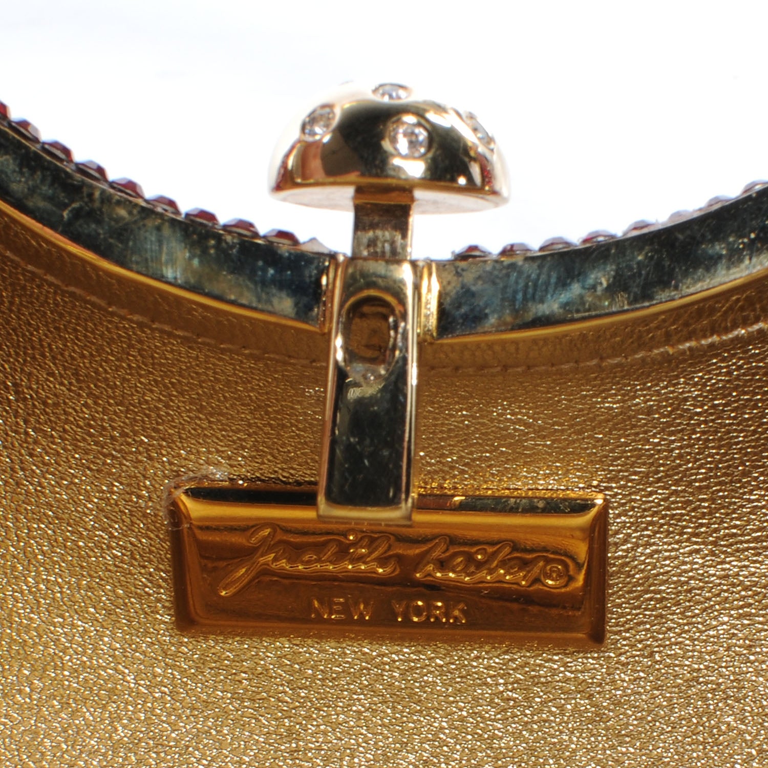 Judith Leiber Swarovski Crystal Minaudiere Evening Clutch Red 7 of 7