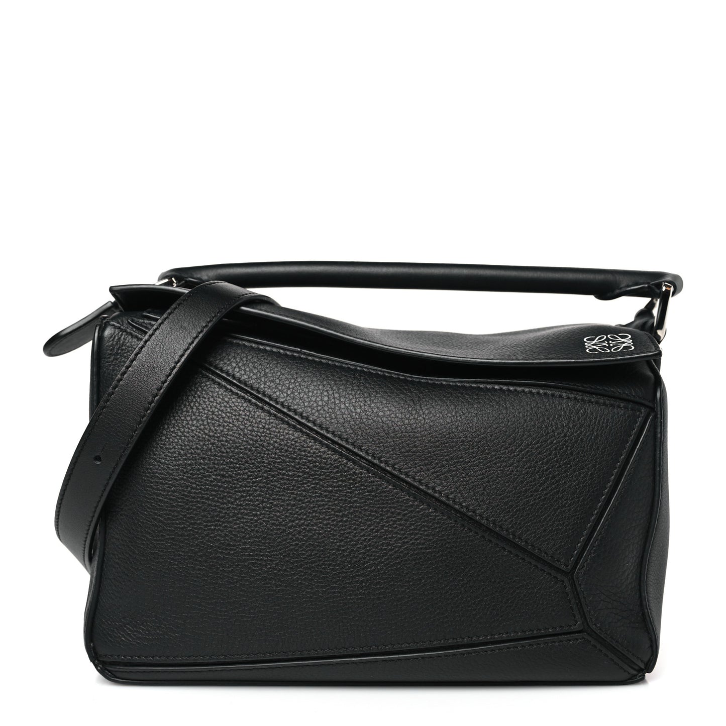 Calfskin Small Puzzle Bag Black