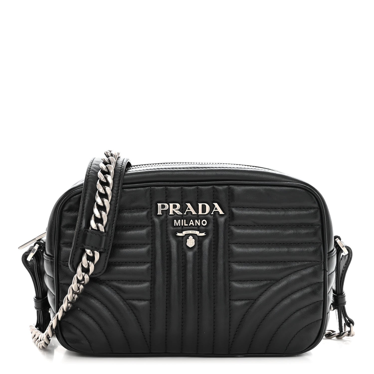 Prada Soft Calfskin Diagramme Camera Bag Black 1 of 11
