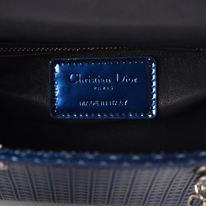 Christian Dior Metallic Patent Micro-Cannage Mini Lady Dior Blue 6 of 8