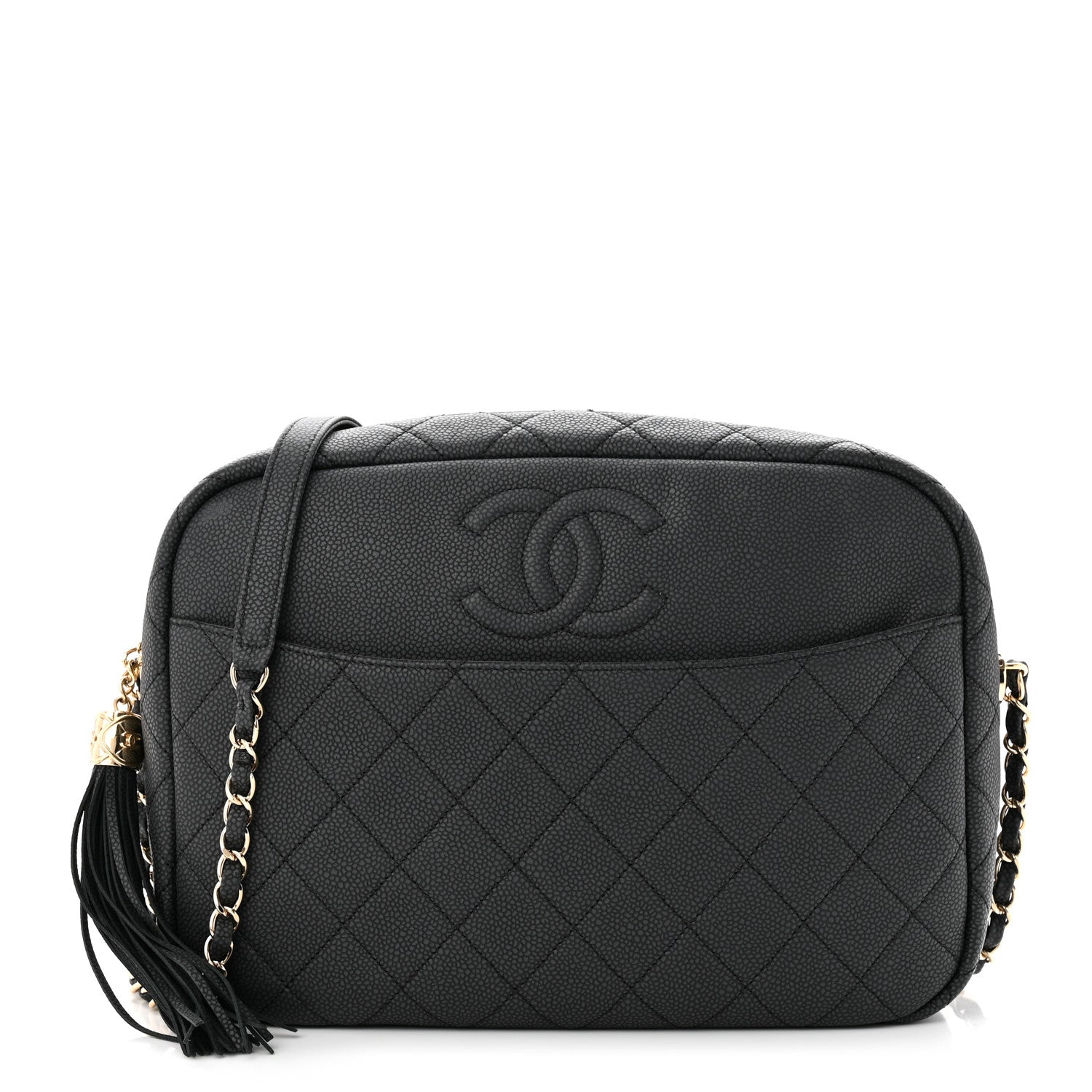 Chanel Caviar Quilted Large Coco Tassel Camera Case Black 1 of 13