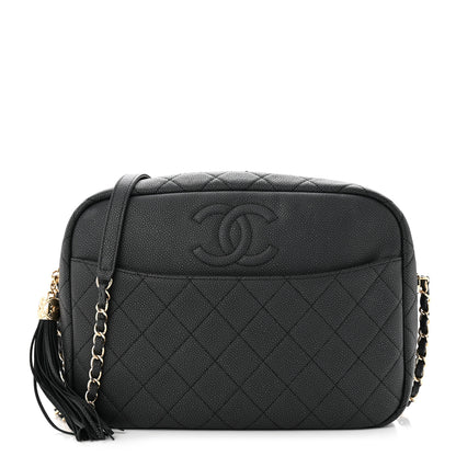 Chanel Caviar Quilted Large Coco Tassel Camera Case Black 1 of 13