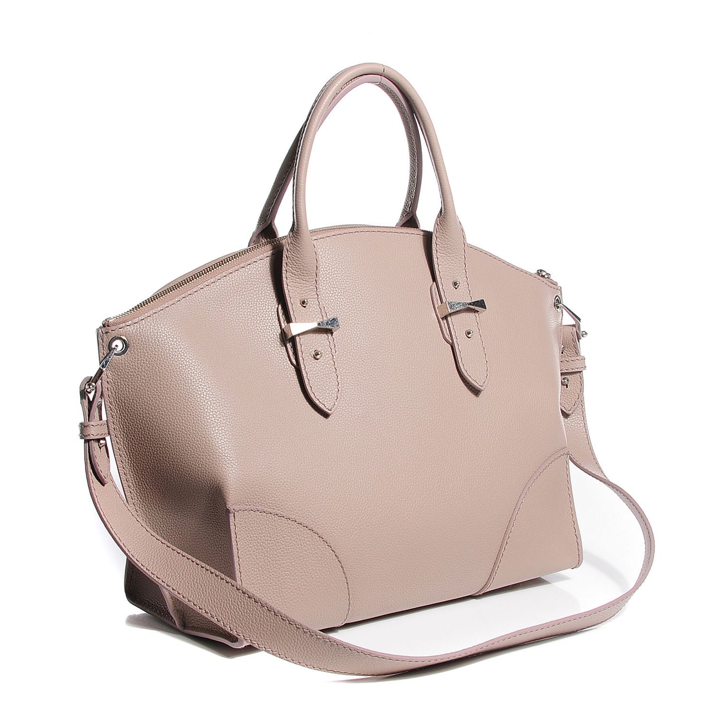 Grained Calfskin Legend Satchel Pearl