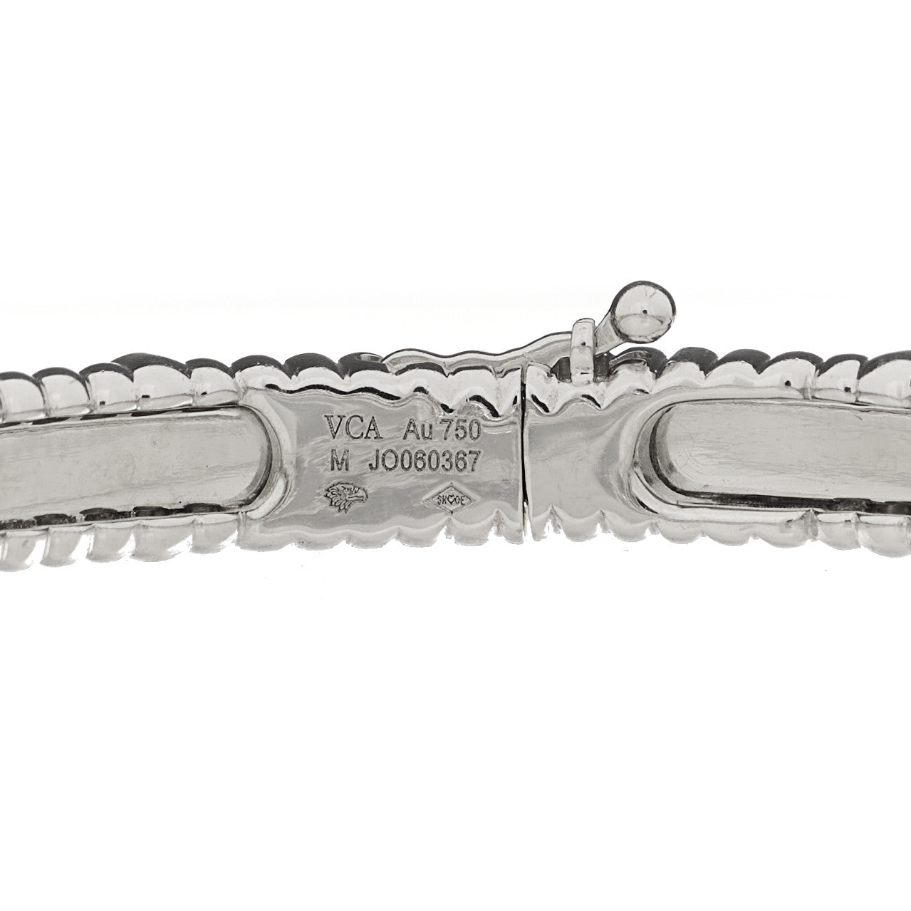 18K White Gold Diamond Perlee Sweet Clovers Bracelet M