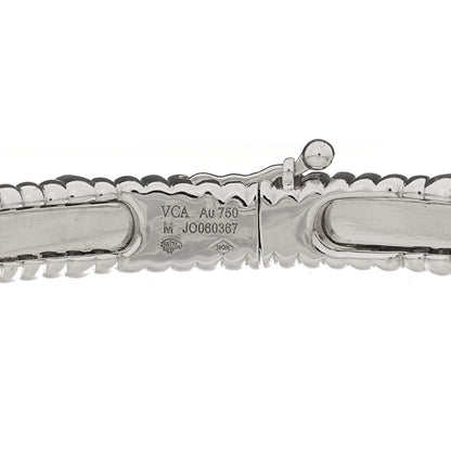 Van Cleef & Arpels 18K White Gold Diamond Perlee Sweet Clovers Bracelet M 3 of 4