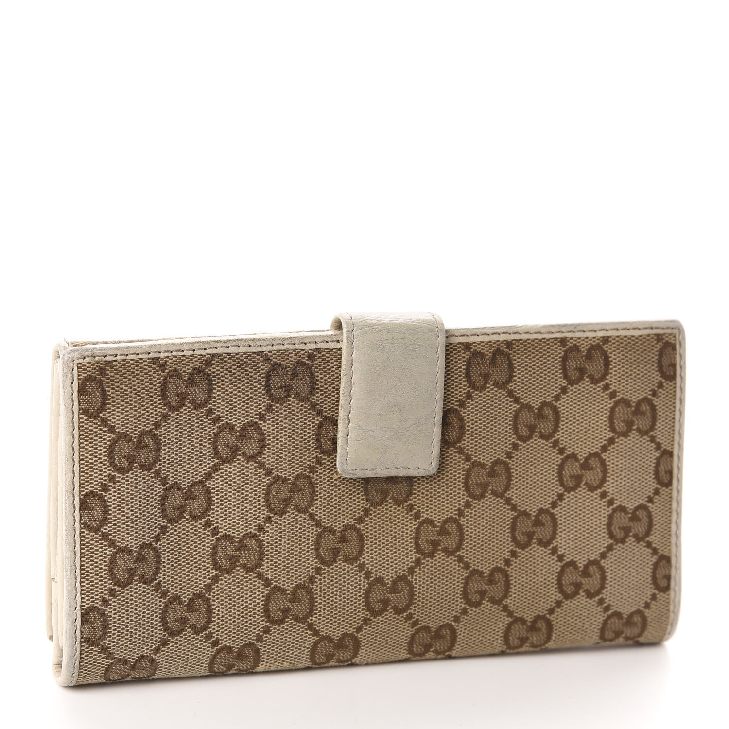 Gucci Monogram New Britt Continental Snap Wallet Off White 3 of 15
