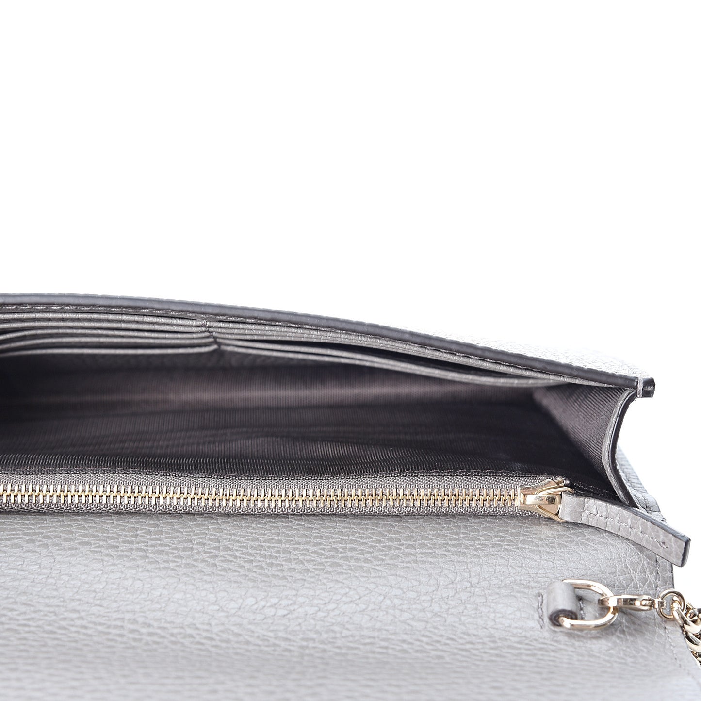 Dollar Calfskin Medium Betty Chain Wallet Loess