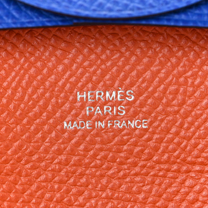 Hermes Epsom Bastia Verso Coin Purse Bleu France Orange 6 of 10