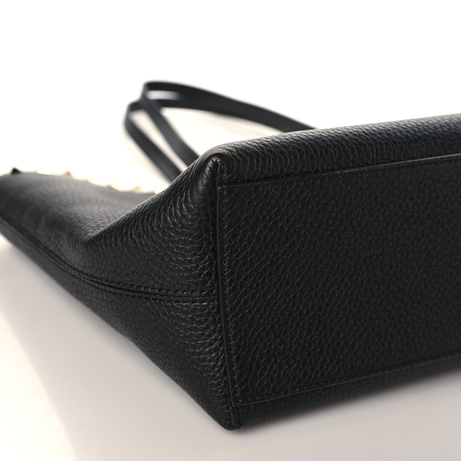 Valentino Garavani Grained Calfskin Small Rockstud Shoulder Tote Black 7 of 8