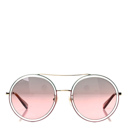Gucci Round Sunglasses GG0061S Gold Green Red 2 of 4