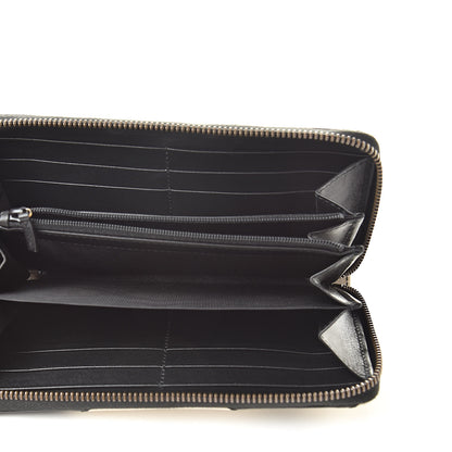 Gucci Calfskin Matelasse GG Marmont Zip Around Wallet Black White 5 of 8