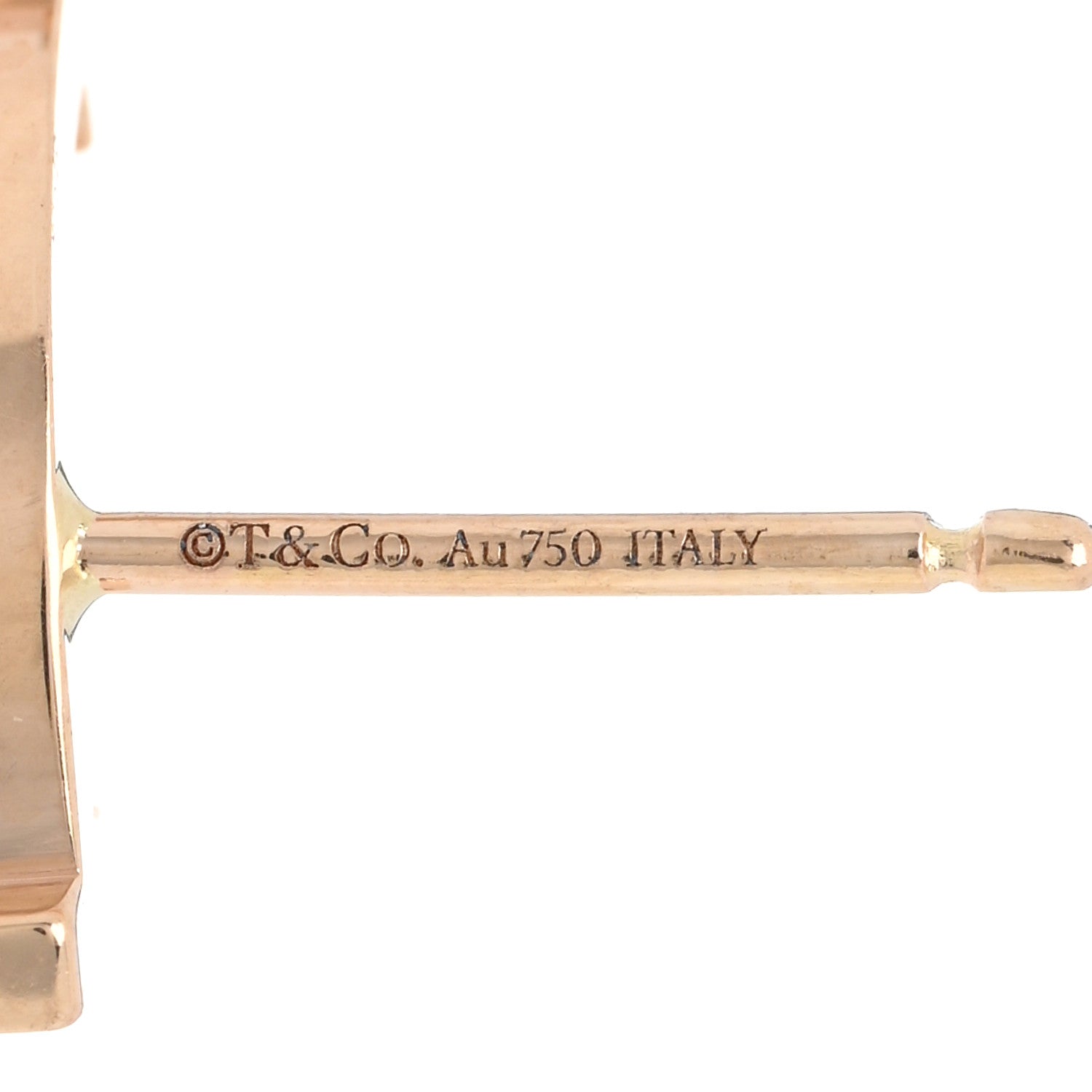 Tiffany 18K Rose Gold T Smile Stud Earrings 4 of 4