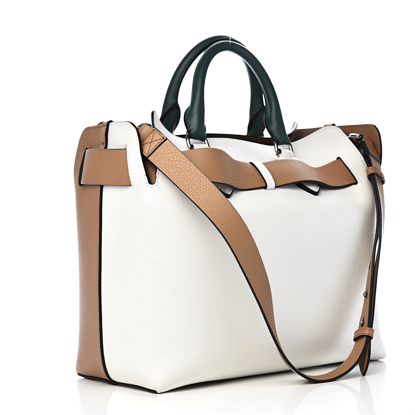 Soft Grain Calfskin Medium Belt Bag Light Camel Chalk White