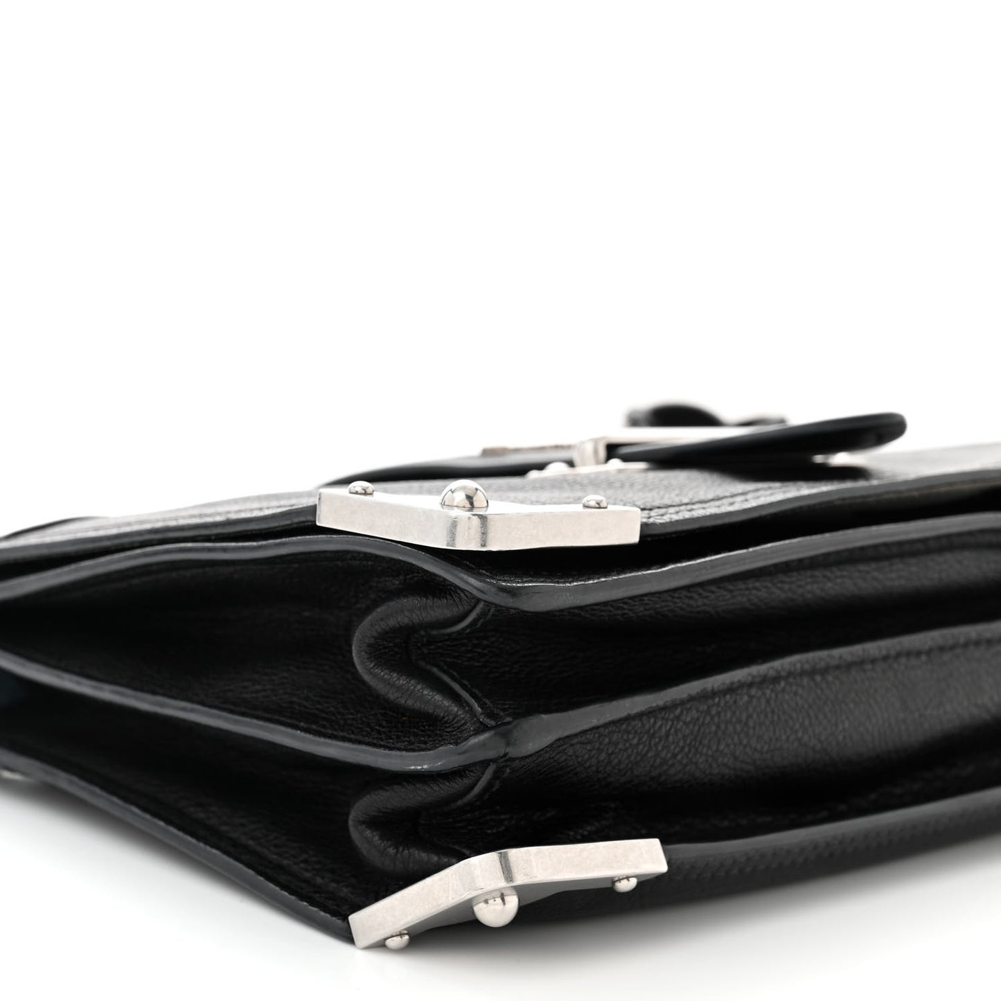 Glace Calf Large Soft Cahier Bag Black Astrale