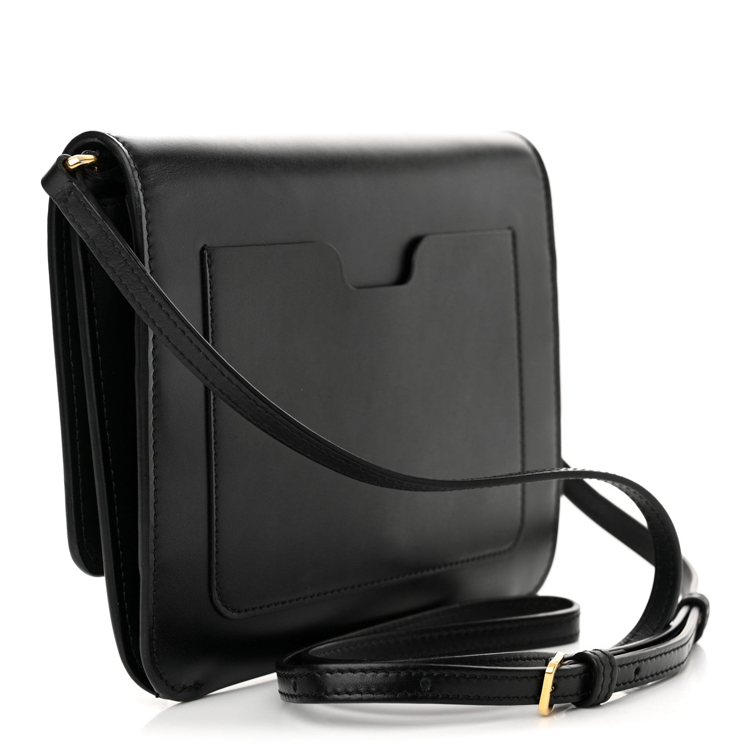 Burberry Calfskin Monogram TB Mini Flat Crossbody Bag Black 3 of 13