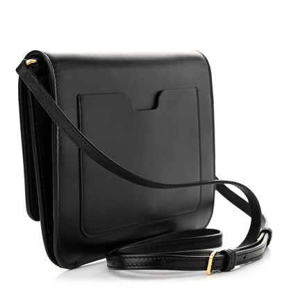 Burberry Calfskin Monogram TB Mini Flat Crossbody Bag Black 3 of 13