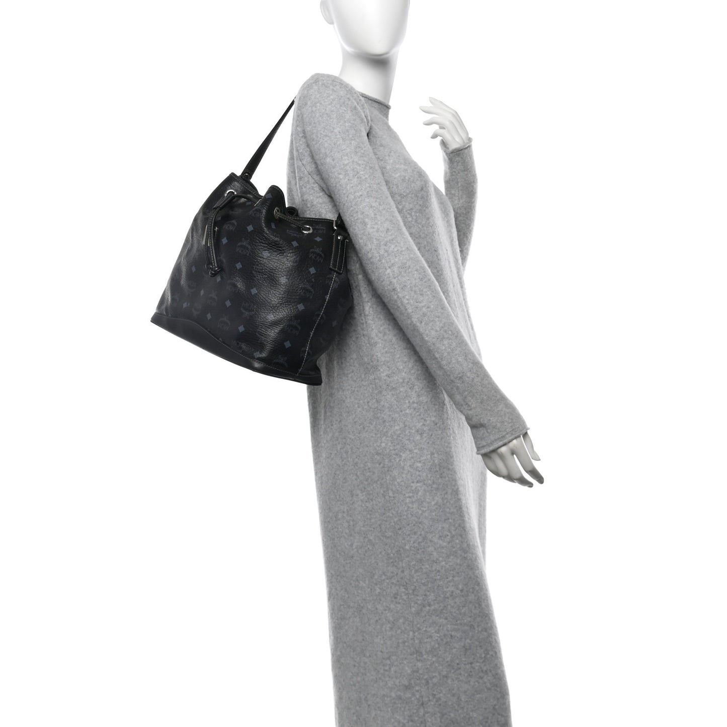 Visetos Drawstring Bucket Bag Black