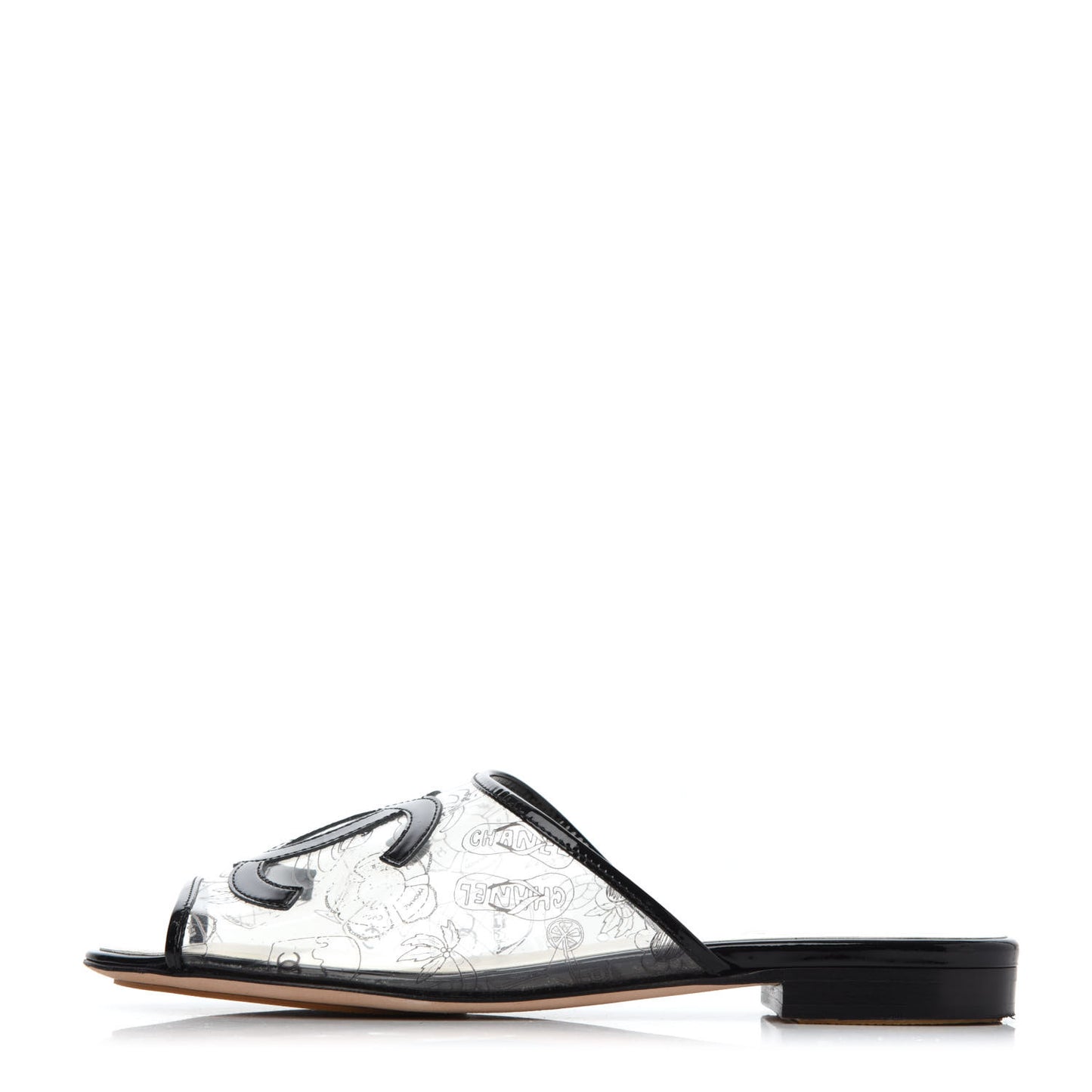 Patent PVC CC Sandal Mule 37 Black