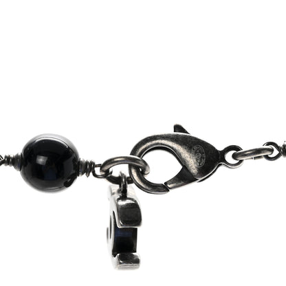 Chanel Metal Beaded CC Long Necklace Blue 6 of 6