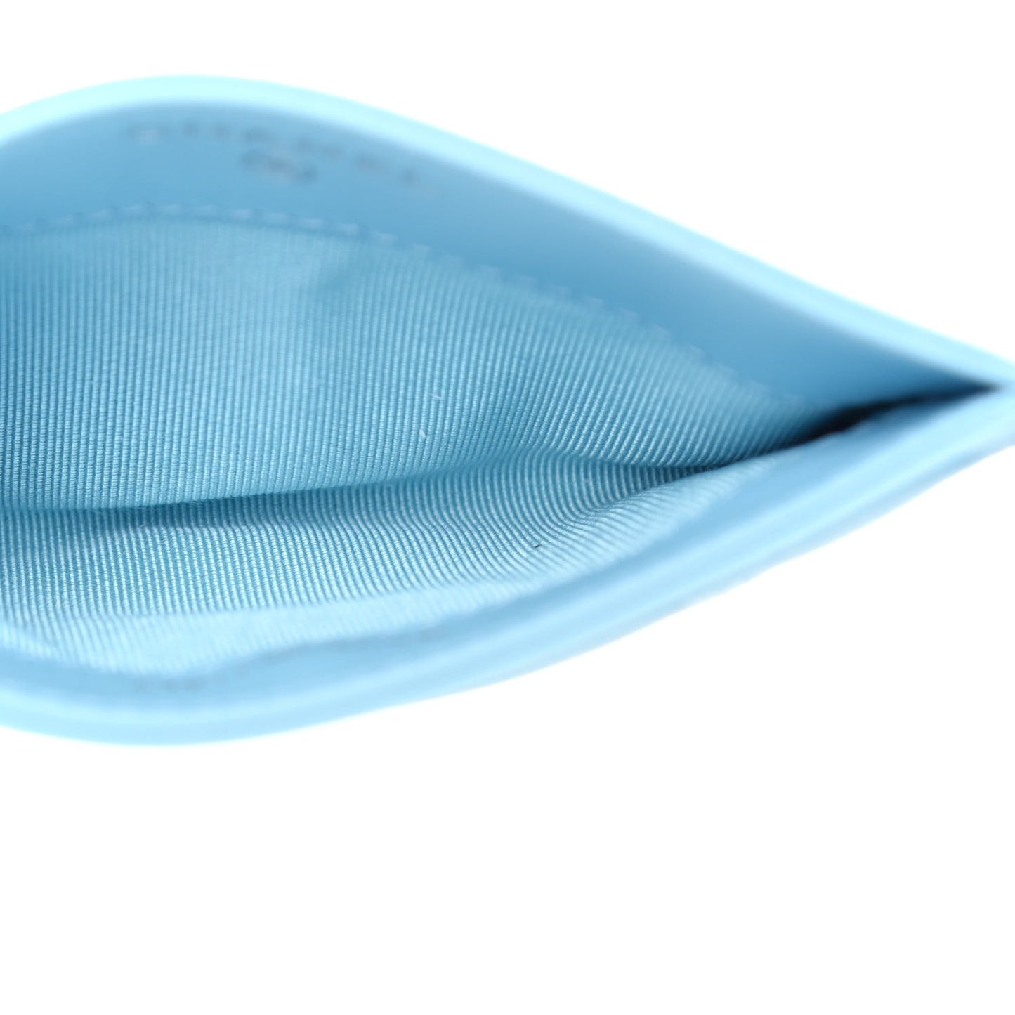 Lambskin Quilted Card Holder Neon Blue