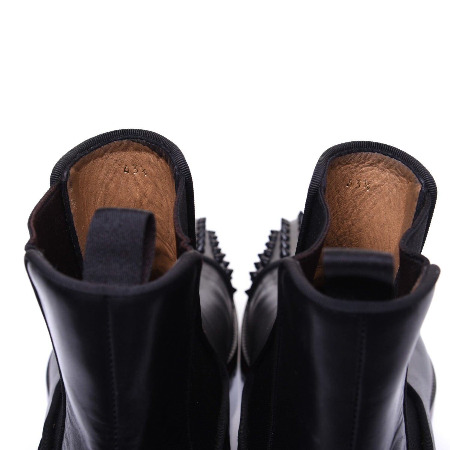Christian Louboutin Calfskin Mens Melon Spikes Flat Chelsea Boots 43.5 Black 13 of 13
