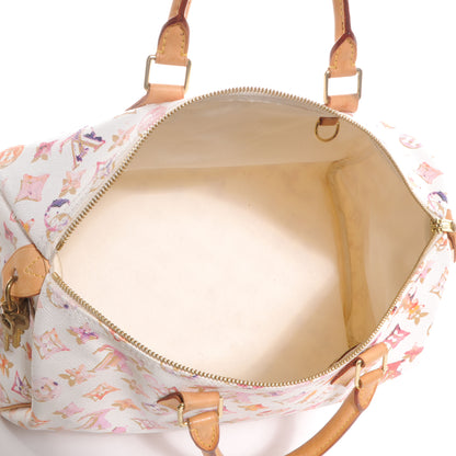 Louis Vuitton Watercolor Aquarelle Speedy 35 White 5 of 7