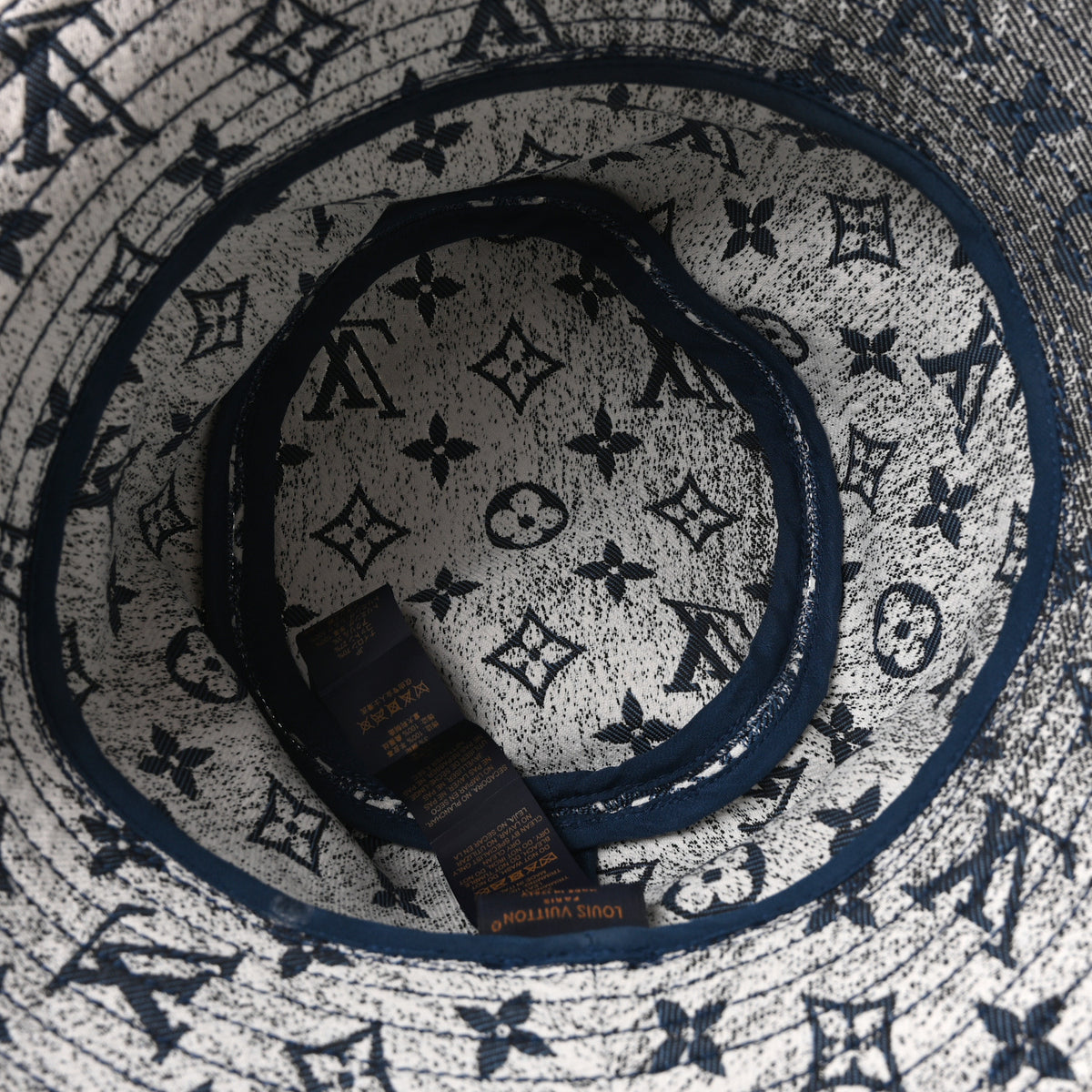 Monogram Denim Jacquard LV Remix Bucket Hat M Blue