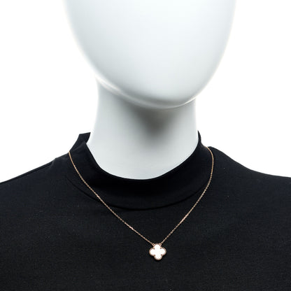 Van Cleef & Arpels 18K Rose Gold Gray Mother of Pearl Vintage Alhambra Pendant Necklace 2 of 6