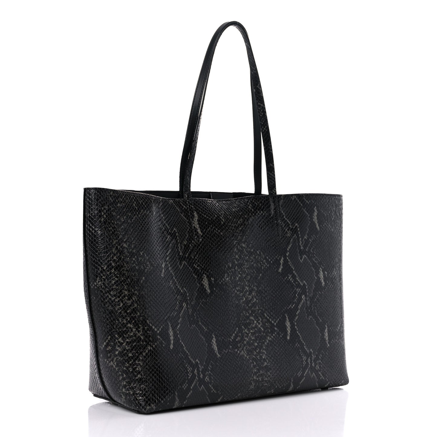 Snakeskin Embossed Calfskin JC Tote Anthracite