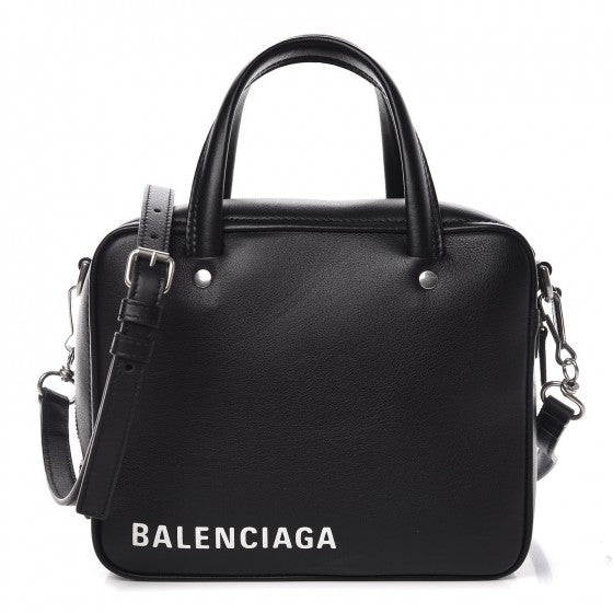 Shiny Day Calfskin XS Triangle Square Bag Black
