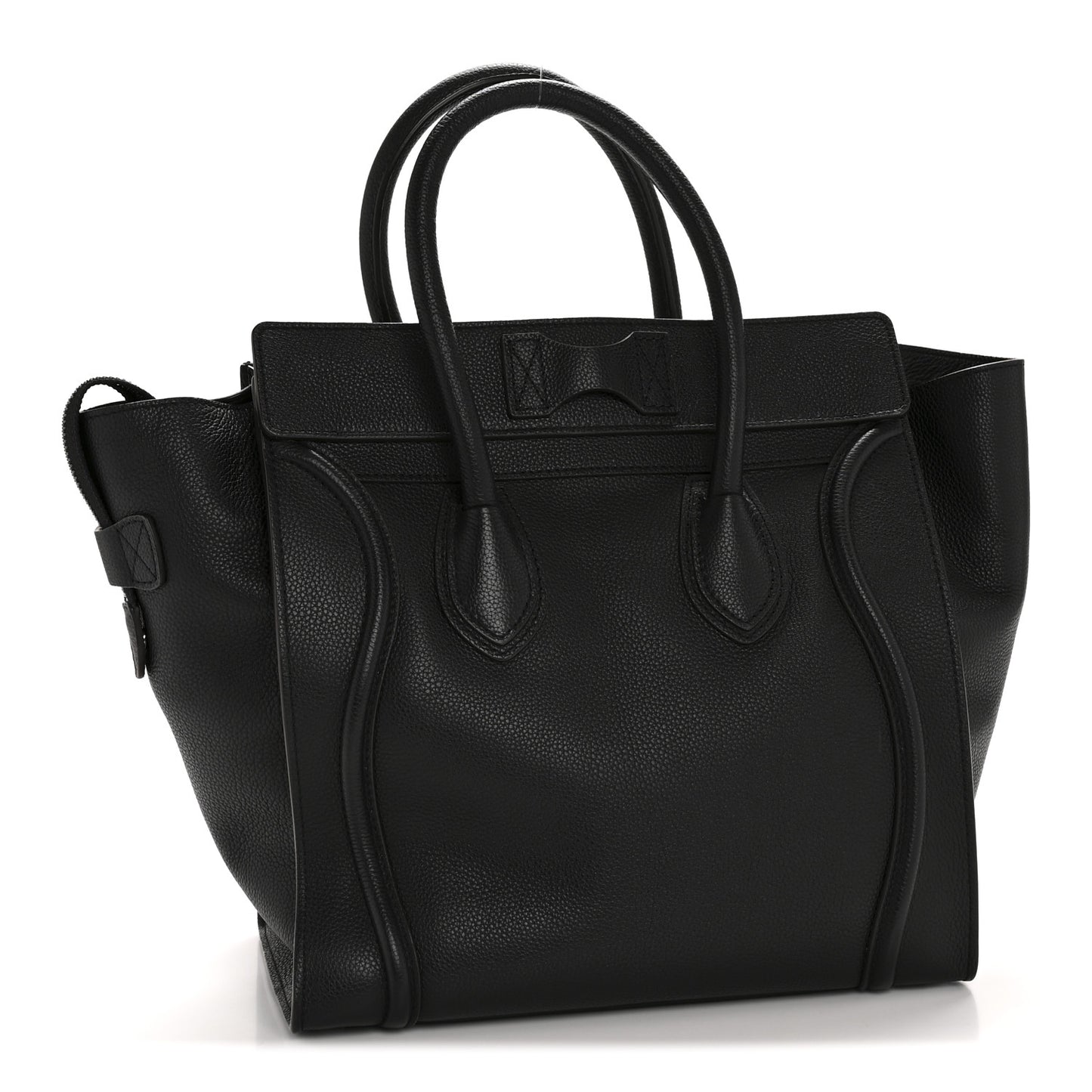 Drummed Calfskin Mini Luggage Black