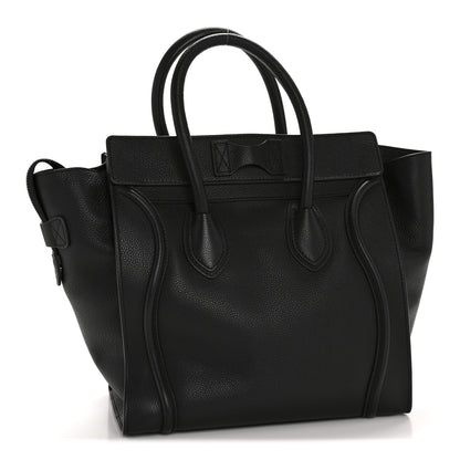 Celine Drummed Calfskin Mini Luggage Black 3 of 11