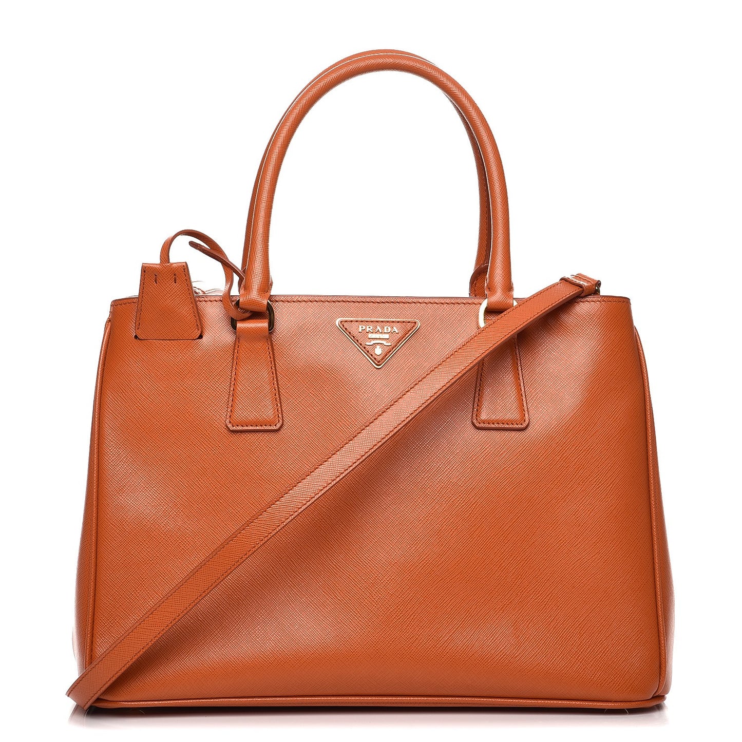 Saffiano Lux Medium Tote Papaya