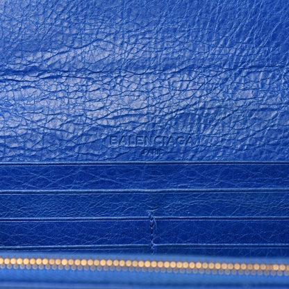 Balenciaga Agneau Giant 12 Gold Hardware Money Wallet Bleu Lazuli 5 of 10