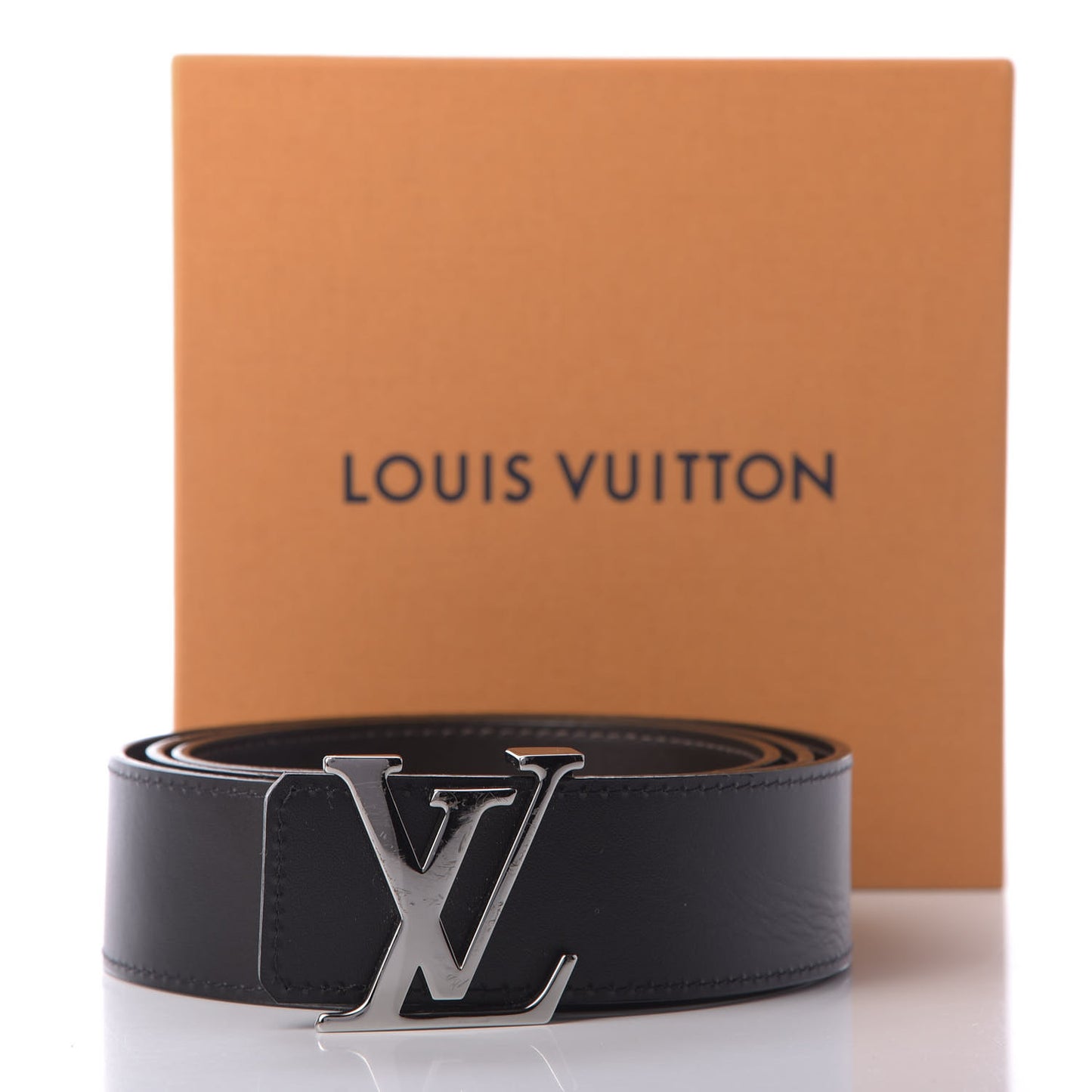 40mm LV Initiales Belt 100 40 Dark Brown Black