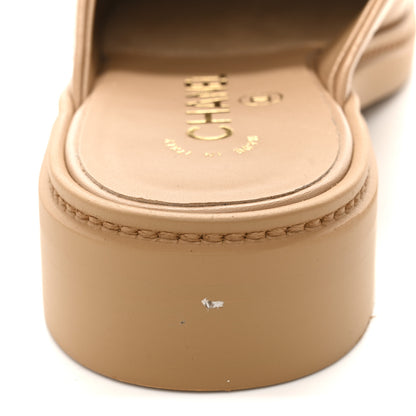 Chanel Lambskin Quilted CC Turnlock Mules 37.5 Light Beige 11 of 11