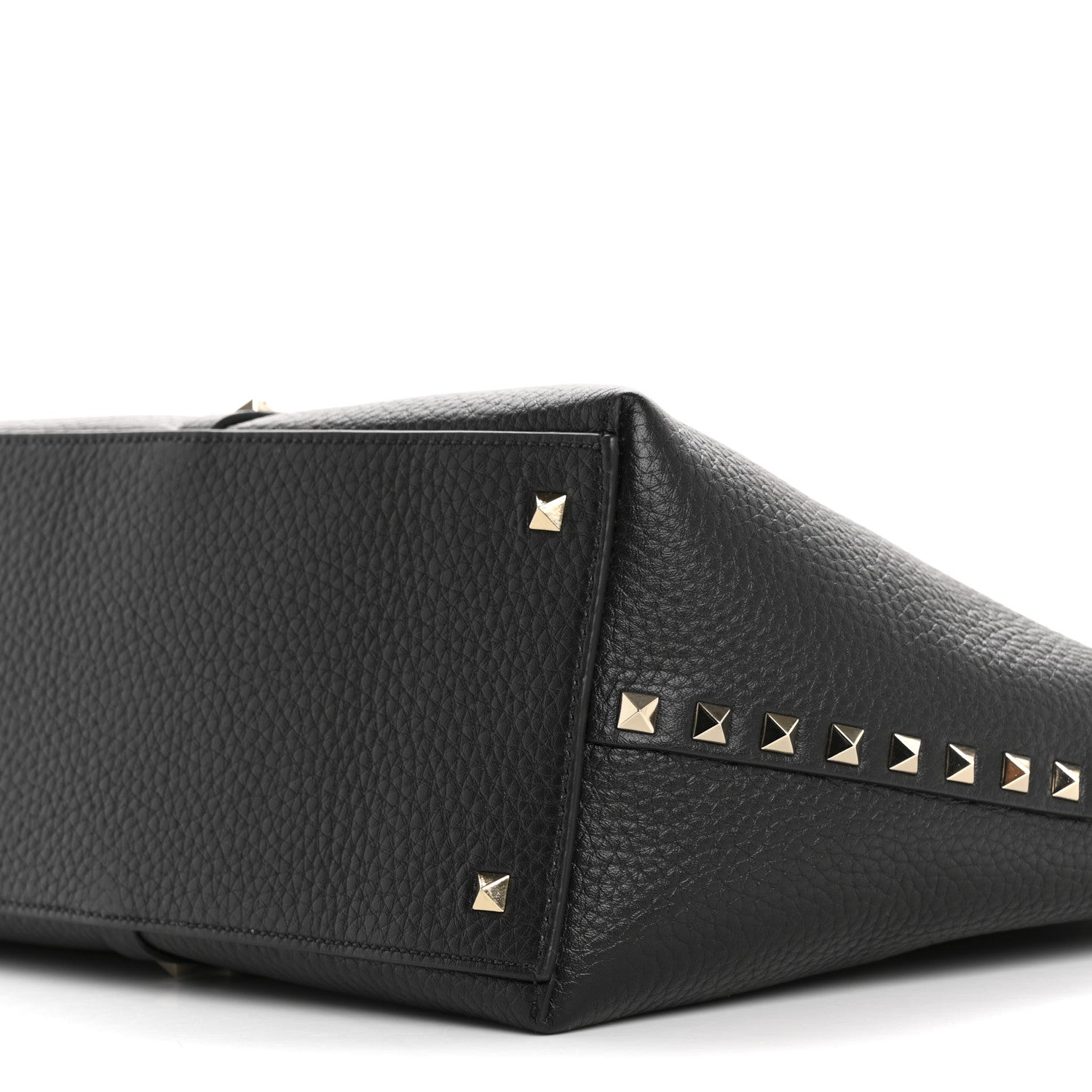 Valentino Garavani Grained Calfskin Rockstud Shopping Bag Black 9 of 10