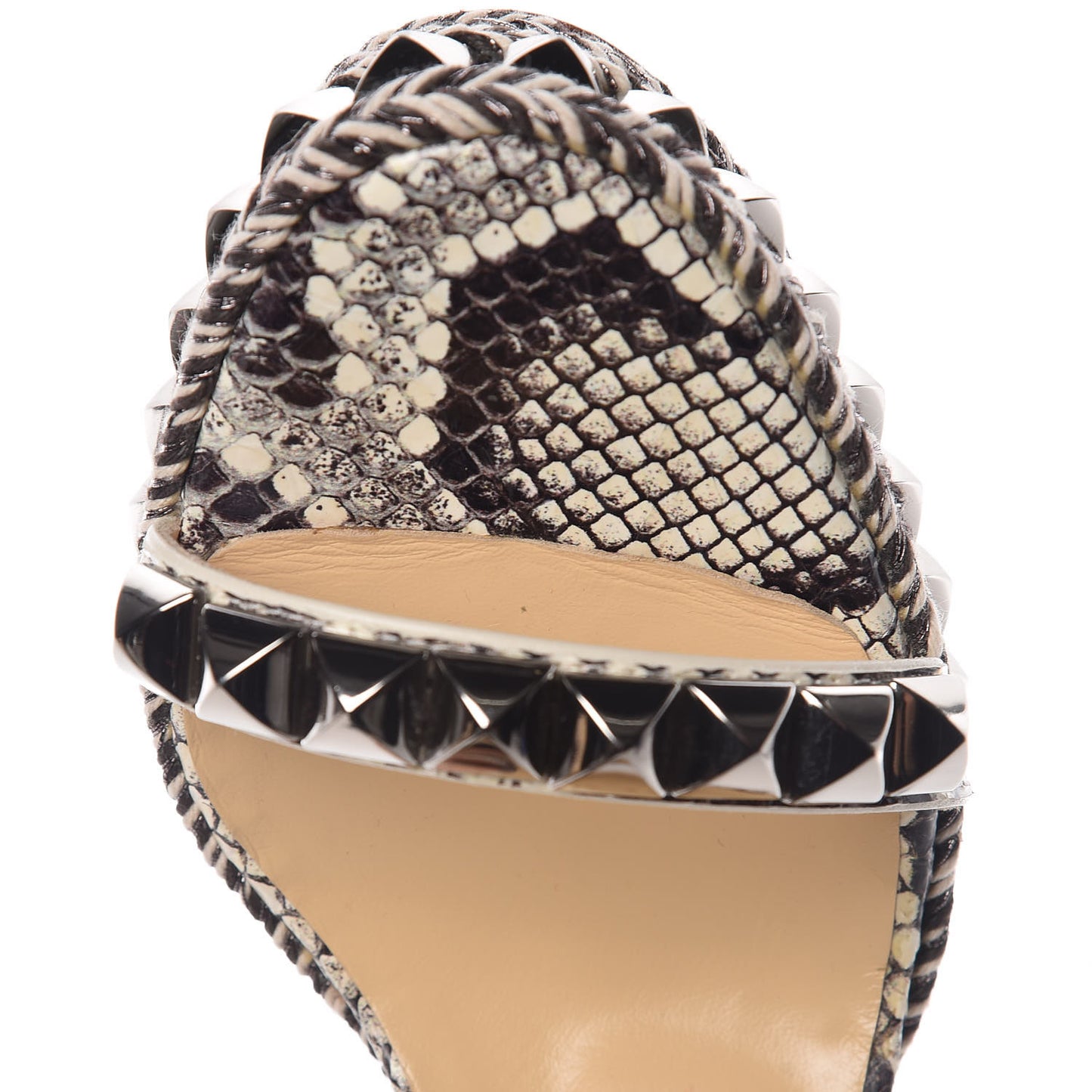 Watersnake Print Cataclou 120 Wedge Sandals 36 Roccia Gun Metal