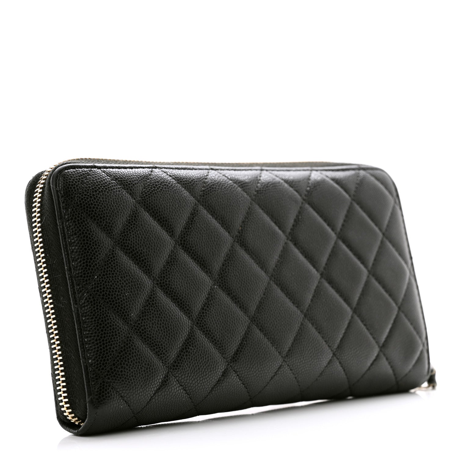 Chanel Caviar Quilted Large Zip Around Organizer Wallet Black 3 of 11