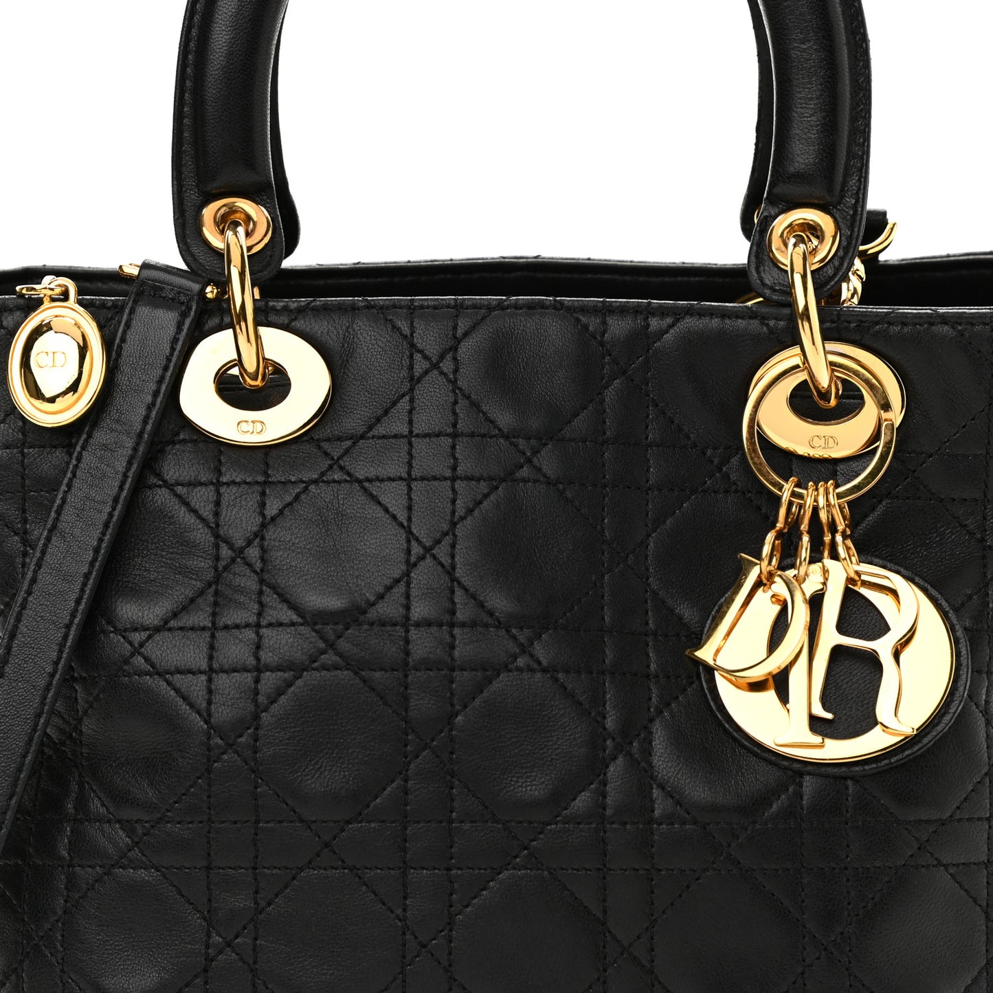 Lambskin Cannage Medium Lady Dior Black